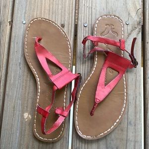 Red AE sandals
